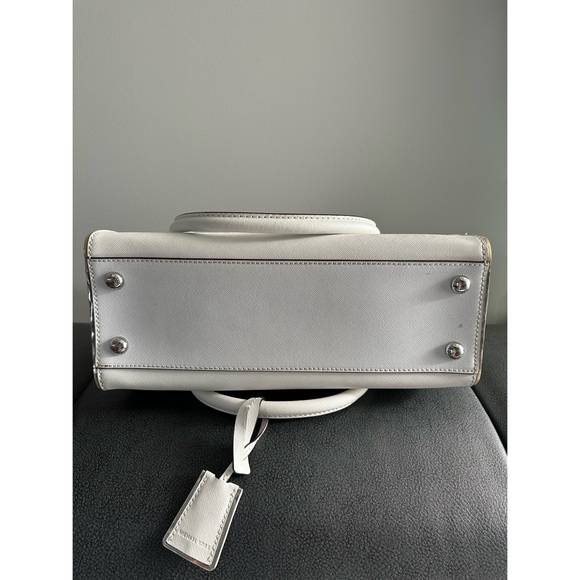 Michael Kors Hamilton Specchio E W Satchel Optic White - Picture 9 of 16